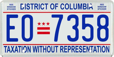 DC license plate EO7358