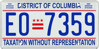DC license plate EO7359