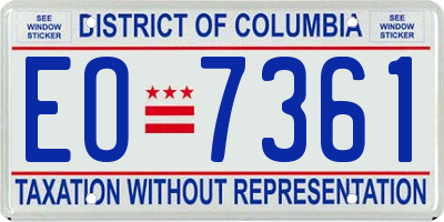 DC license plate EO7361