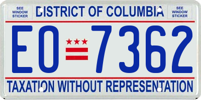 DC license plate EO7362