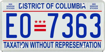 DC license plate EO7363