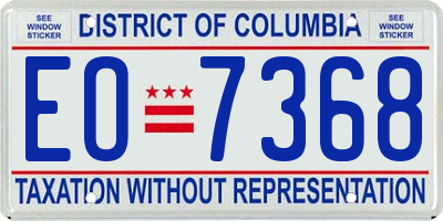 DC license plate EO7368