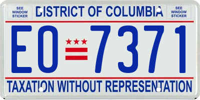 DC license plate EO7371