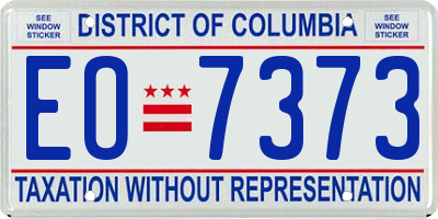 DC license plate EO7373