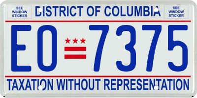 DC license plate EO7375