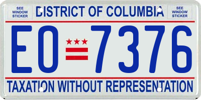 DC license plate EO7376