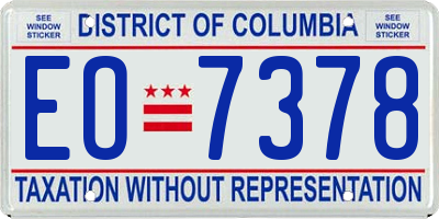 DC license plate EO7378