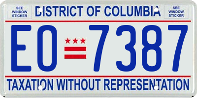 DC license plate EO7387