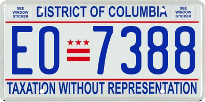 DC license plate EO7388