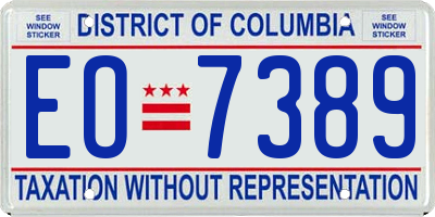 DC license plate EO7389