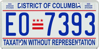 DC license plate EO7393