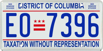 DC license plate EO7396