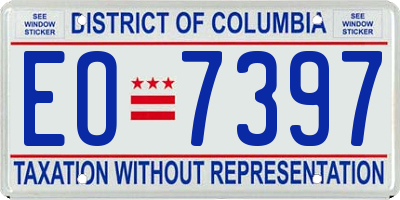 DC license plate EO7397