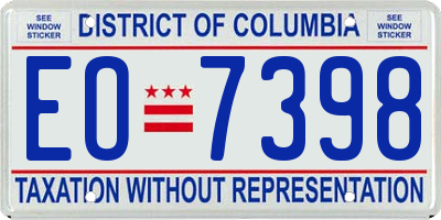 DC license plate EO7398