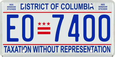 DC license plate EO7400