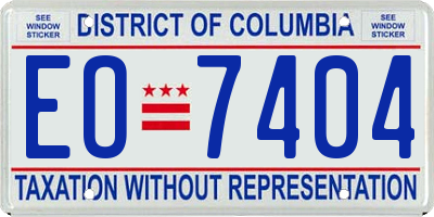 DC license plate EO7404