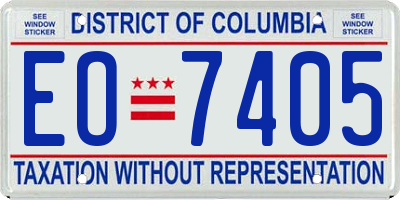 DC license plate EO7405