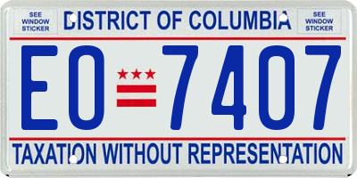 DC license plate EO7407