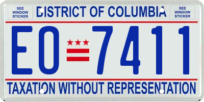 DC license plate EO7411