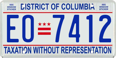 DC license plate EO7412