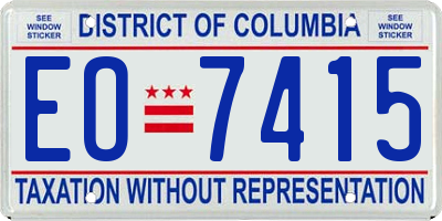 DC license plate EO7415