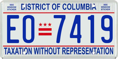 DC license plate EO7419