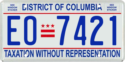 DC license plate EO7421