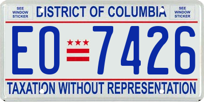 DC license plate EO7426