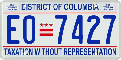 DC license plate EO7427