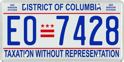 DC license plate EO7428