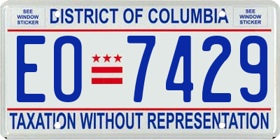 DC license plate EO7429