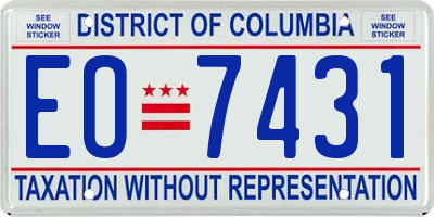 DC license plate EO7431