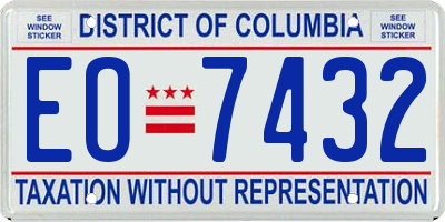 DC license plate EO7432