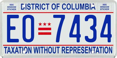 DC license plate EO7434