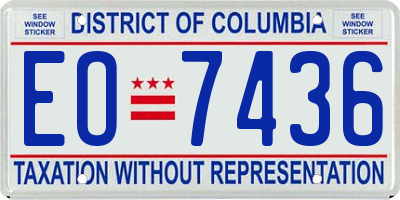 DC license plate EO7436