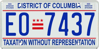 DC license plate EO7437