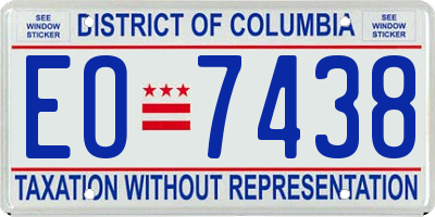DC license plate EO7438