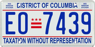 DC license plate EO7439