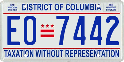 DC license plate EO7442