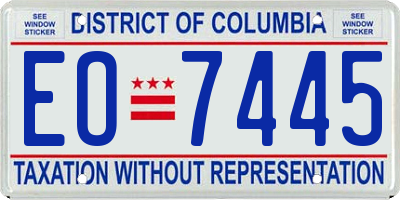 DC license plate EO7445