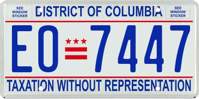 DC license plate EO7447