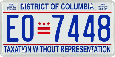 DC license plate EO7448