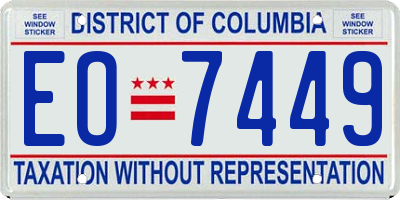 DC license plate EO7449