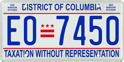 DC license plate EO7450