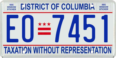 DC license plate EO7451