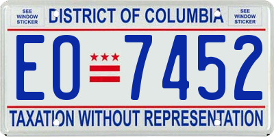 DC license plate EO7452