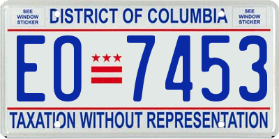 DC license plate EO7453