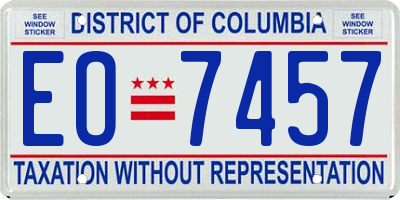 DC license plate EO7457