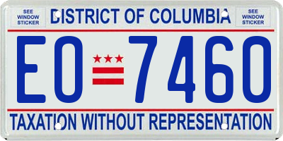 DC license plate EO7460