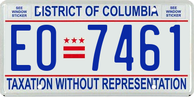 DC license plate EO7461